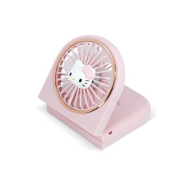 MINI VENTILADOR PORTÁTIL PLEGABLE HELLO KITTY CON BATERÍA RECARGABLE COLOR ROSA Y ORO