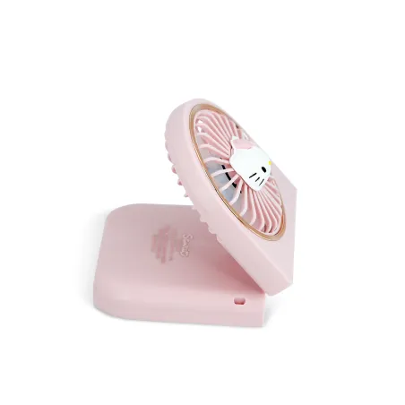 MINI VENTILATORE PORTATILE PIEGHEVOLE HELLO KITTY CON BATTERIA RICARICABILE, ROSA E ORO - The Shop Gamer