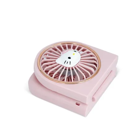 MINI VENTILATEUR PORTABLE PLIABLE HELLO KITTY, BATTERIE RECHARGEABLE, ROSE ET DORÉ - The Shop Gamer