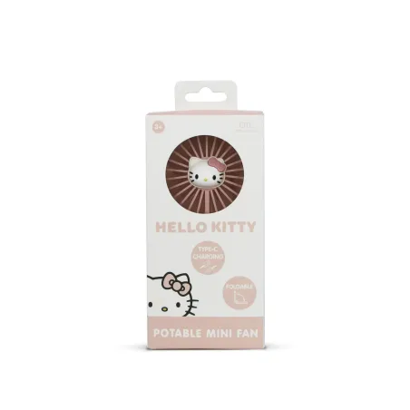 FOLDABLE PORTABLE MINI HELLO KITTY FAN WITH RECHARGEABLE BATTERY, PINK AND GOLD - The Shop Gamer
