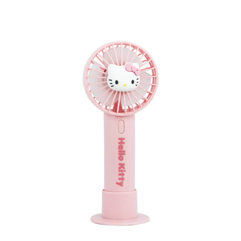VENTILADOR DE MÃO PORTÁTIL HELLO KITTY COM BATERIA RECARREGÁVEL, ROSA E DOURADO - The Shop Gamer