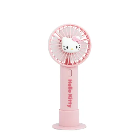 VENTILADOR DE MÃO PORTÁTIL HELLO KITTY COM BATERIA RECARREGÁVEL, ROSA E DOURADO - The Shop Gamer
