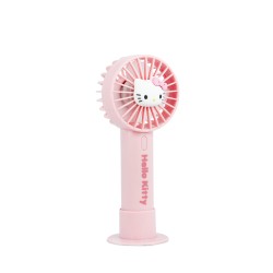 VENTILADOR DE MANO PORTÁTIL HELLO KITTY CON BATERÍA RECARGABLE COLOR ROSA Y ORO