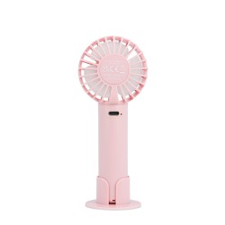 VENTILADOR DE MANO PORTÁTIL HELLO KITTY CON BATERÍA RECARGABLE COLOR ROSA Y ORO