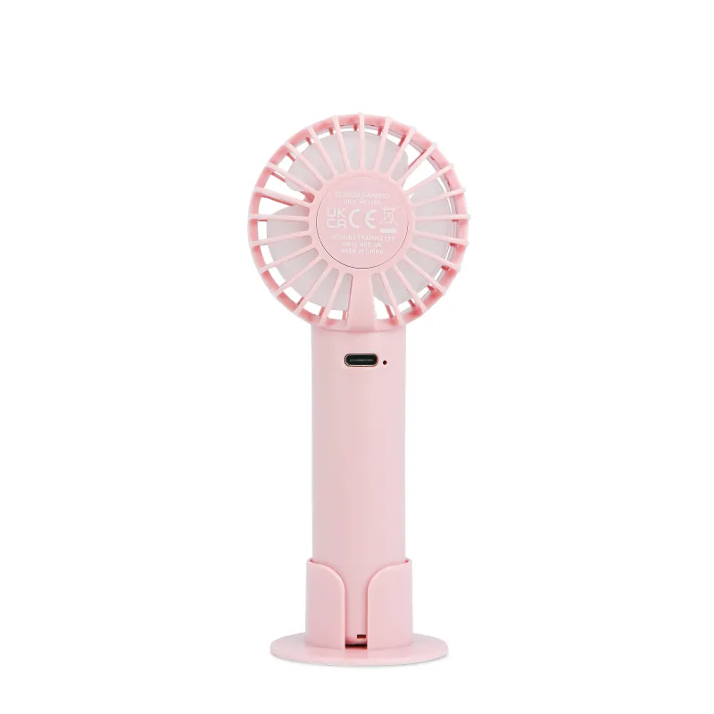 DRAAGBARE HANDVENTILATOR HELLO KITTY MET OPLAADBARE BATTERIJ, ROZE EN GOUDKLEURIG - The Shop Gamer