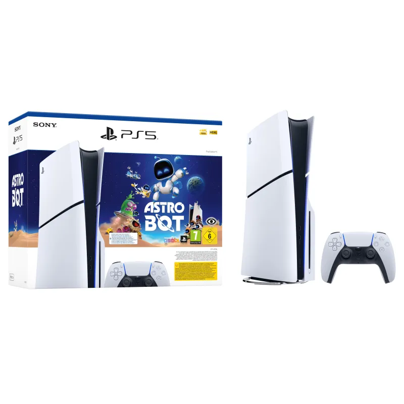 PS5 SLIM CONSOLE WITH OR WITHOUT DISC DRIVE, ASTRO BOT FULL DIGITAL DOWNLOAD, SPANISH VERSION, EU WARRANTY - The Shop Gamer
