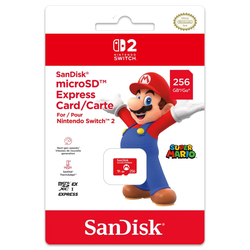 256 GB SANDISK MICROSD EXPRESS CARD FOR NINTENDO SWITCH 2, EUROPEAN WARRANTY - The Shop Gamer