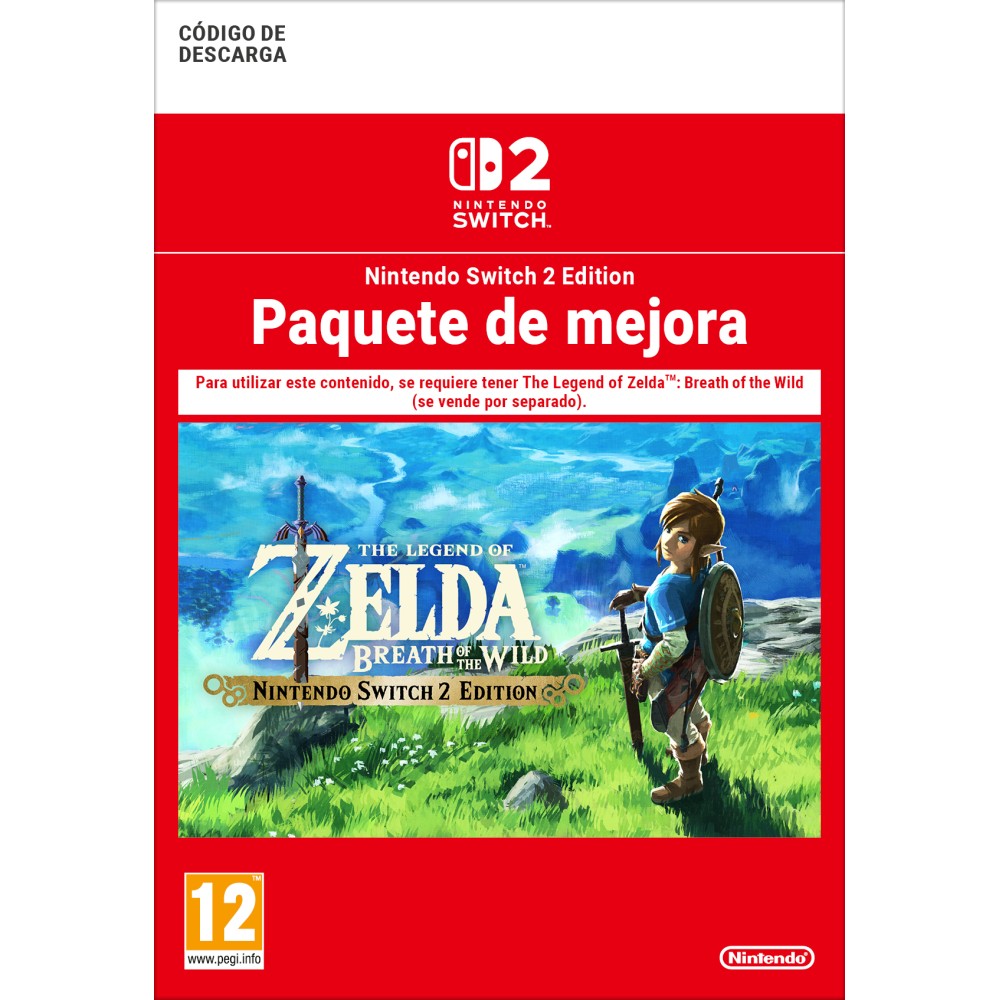 THE LEGEND OF ZELDA BREATH OF THE WILD NINTENDO SWITCH 2 EDITION PAQUETE DE MEJORA CÓDIGO DE DESCARGA DIGITAL