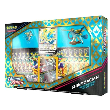 POKEMON SHINY ZACIAN BOX 12.5 CENIT SUPREMO COLEÇÃO PREMIUM COM FIGURA ZACIAN VARIOCOLOR JCC POKEMON ESPANHOL JOGO DE CARTAS - T