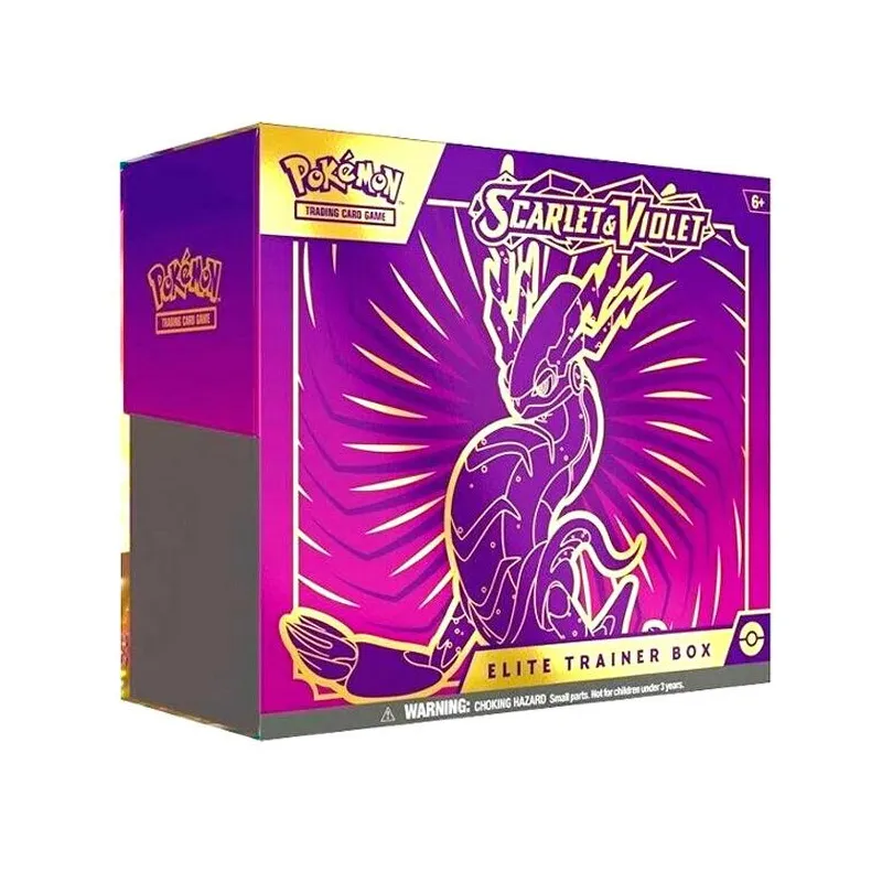 POKEMON CAIXA DE TREINADOR DE ELITE SV1 ESCARLATA Y PURPURA MIRAIDON PÚRPURA JCC POKEMON ESPANHOL JOGO DE CARTAS COLECIONÁVEIS -