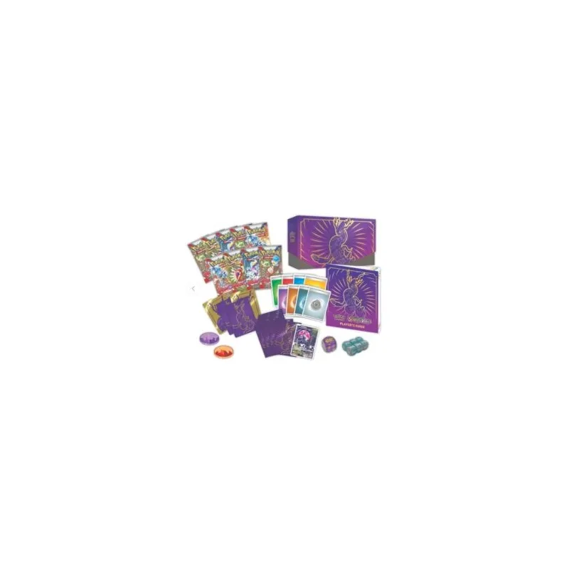 POKEMON CAIXA DE TREINADOR DE ELITE SV1 ESCARLATA Y PURPURA MIRAIDON PÚRPURA JCC POKEMON ESPANHOL JOGO DE CARTAS COLECIONÁVEIS -