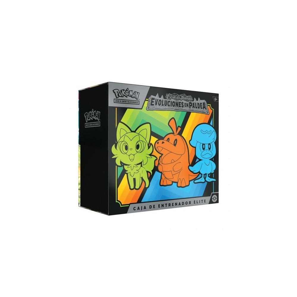 POKEMON CAJA DE ENTRENADOR ELITE SV2 EVO PALDEA ESCARLATA Y PÚRPURA EVOLUCIONES EN PALDEA JCC POKEMON ESPAÑOL JUEGO DE CARTAS