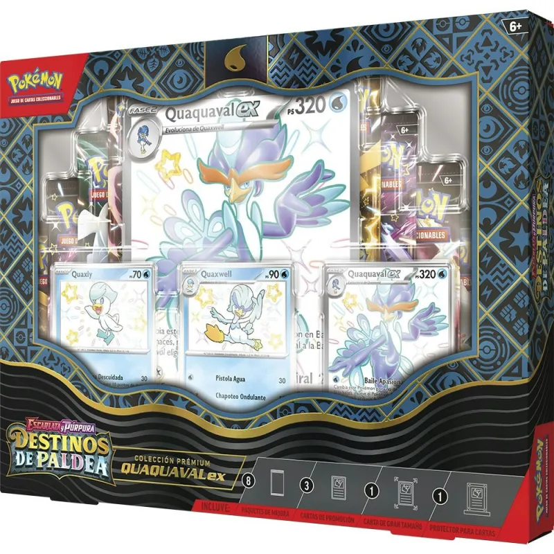 Collection Premium assortie SV4.5 QUAQUAVALeX ESCARLATA Y PÚRPURA DESTINOS PALDEA JCC POKEMON, jeu de cartes en espagnol - The S