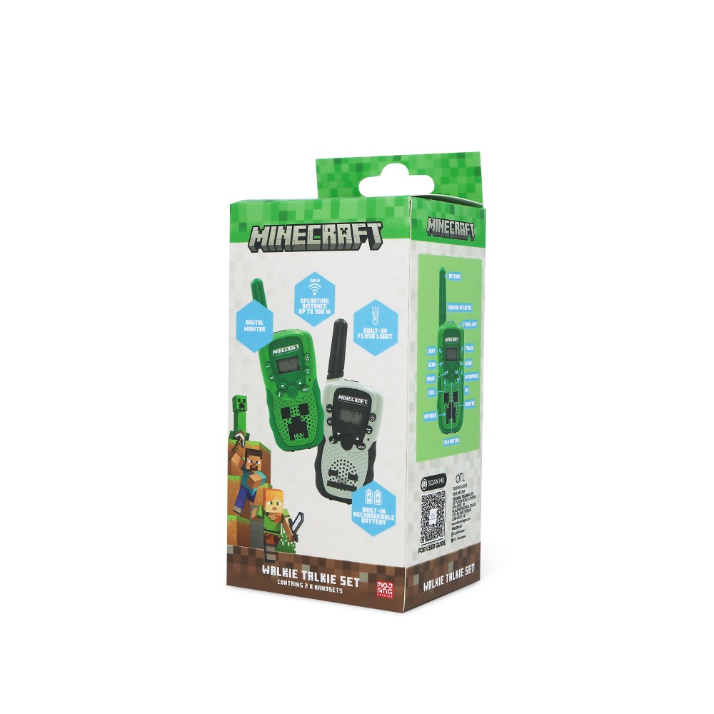 MINECRAFT DIGITAL WALKIE TALKIE SET CONJUNTO DE DOS WALKIE TALKIES CON LICENCIA OFICIAL MINECRAFT CREEPER ESQUELETO