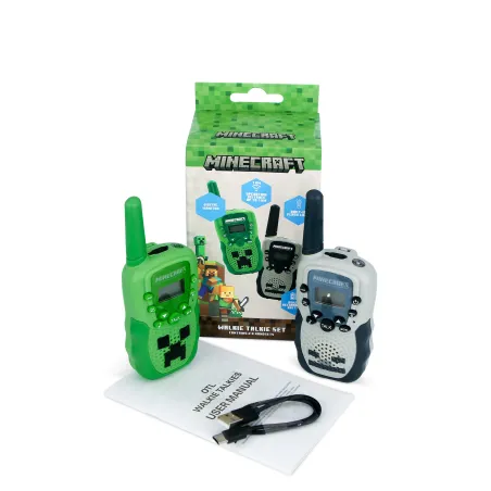 MINECRAFT SET DIGITALE DI DUE WALKIE TALKIES CON LICENZA UFFICIALE, CREEPER E SCHELETRO - The Shop Gamer