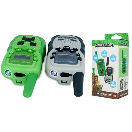 MINECRAFT DIGITAL WALKIE TALKIE SET CONJUNTO DE DOS WALKIE TALKIES CON LICENCIA OFICIAL MINECRAFT CREEPER ESQUELETO