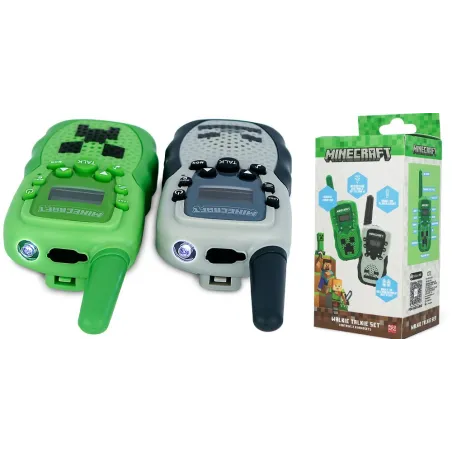 MINECRAFT SET DIGITALE DI DUE WALKIE TALKIES CON LICENZA UFFICIALE, CREEPER E SCHELETRO - The Shop Gamer