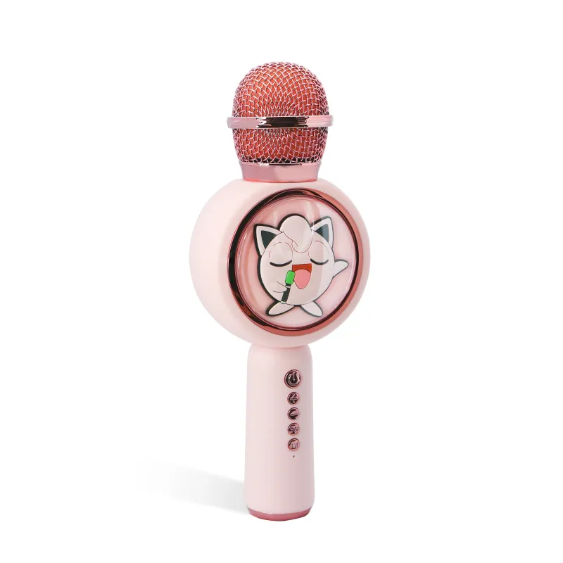 MICROFONO KARAOKE CON ALTOPARLANTE WIRELESS POKEMON JIGGLY PUFF CON LUCE LED POPSING ROSA PALLIDO - The Shop Gamer