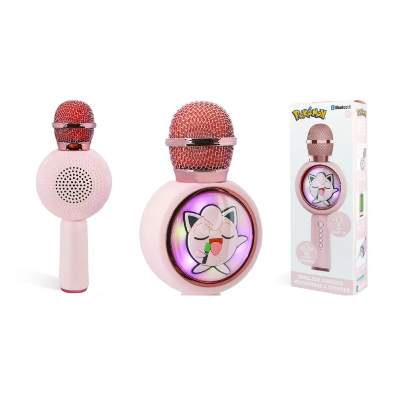 KARAOKEMICROFOON MET DRAADLOZE SPEAKER POKEMON JIGGLY PUFF MET LEDVERLICHTING POPSING LICHTROZE - The Shop Gamer
