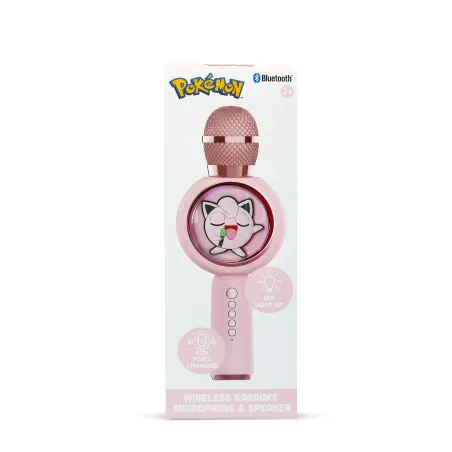 KARAOKEMICROFOON MET DRAADLOZE SPEAKER POKEMON JIGGLY PUFF MET LEDVERLICHTING POPSING LICHTROZE - The Shop Gamer
