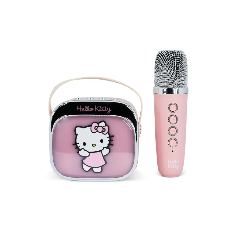 SET ALTOPARLANTE E MICROFONO WIRELESS PER KARAOKE HELLO KITTY CON LUCE LED - The Shop Gamer