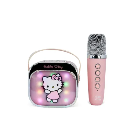DRAADLOZE KARAOKE-LUIDSPREKER- EN MICROFOONSET HELLO KITTY MET LEDVERLICHTING - The Shop Gamer