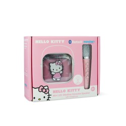 CONJUNTO DE ALTAVOZ Y MICROFÓNO INALÁMBRICOS PARA KARAOKE HELLO KITTY CON LUZ LED