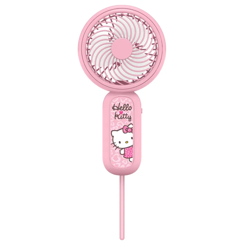 MINI VENTILATORE PORTATILE HELLO KITTY CON BATTERIA RICARICABILE, COLORE ROSA - The Shop Gamer