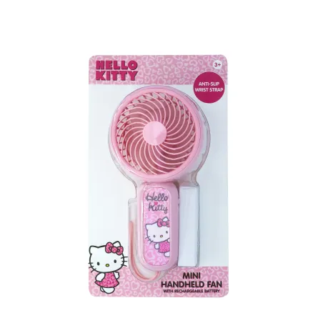 MINI VENTILATORE PORTATILE HELLO KITTY CON BATTERIA RICARICABILE, COLORE ROSA - The Shop Gamer