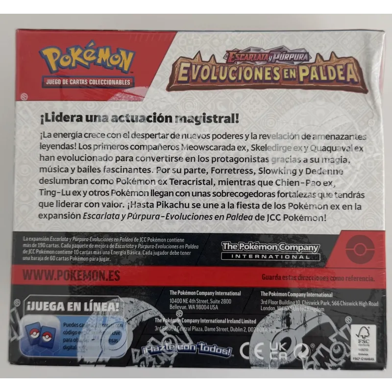 POKEMON SV2 36 BOOSTERS 36 EVO PALDEA ESCARLATA Y PÚRPURA EVOLUCIONES EN PALDEA JCC POKEMON ESPAGNOL, CARTES À COLLECTIONNER - T