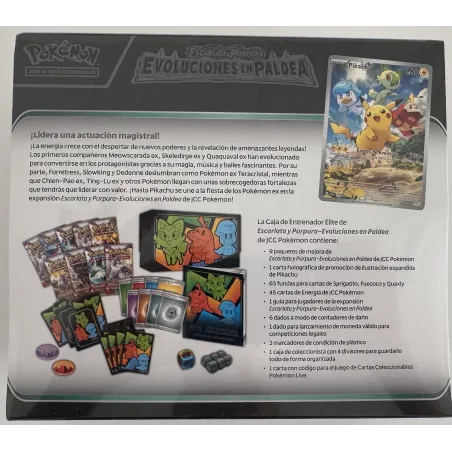 POKEMON CAIXA DE TREINADOR ELITE SV2 EVO PALDEA ESCARLATA Y PÚRPURA EVOLUCIONES EN PALDEA JCC POKEMON ESPANHOL JOGO DE CARTAS - 