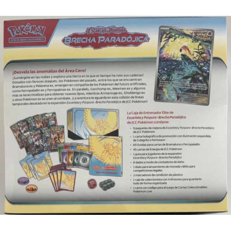 POKEMON ELITE TRAINER BOX SV4 ESCARLATA Y PÚRPURA BRECHA PARADOJICA COLAGRITO (YELLOW) POKÉMON TCG SPANISH - The Shop Gamer