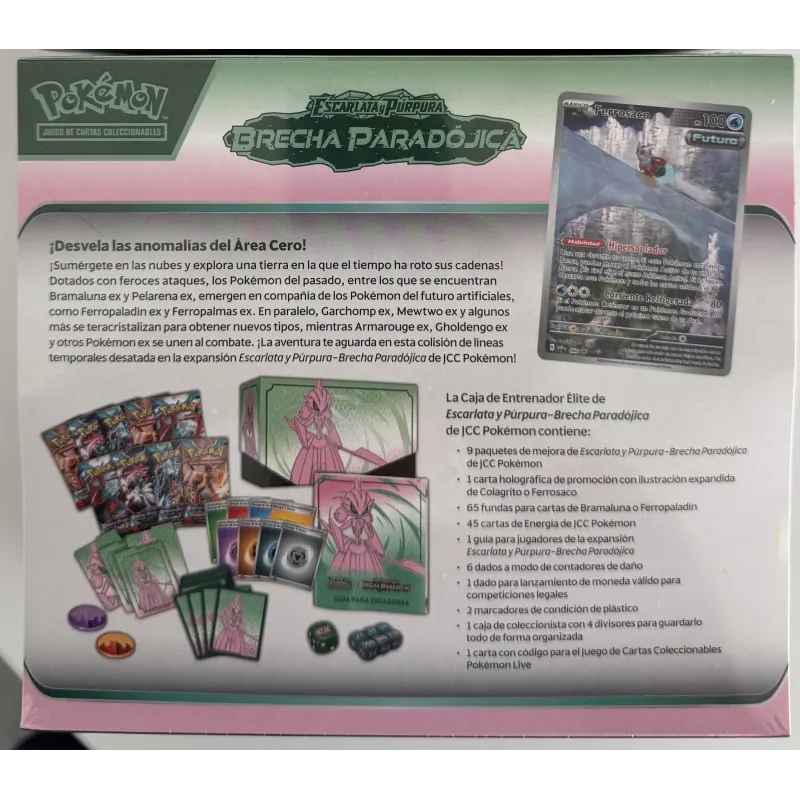 POKEMON COFFRET DRESSEUR D'ÉLITE SV4 ESCARLATA Y PÚRPURA BRECHA PARADOJICA FERROSACO (FUCHSIA) JCC POKEMON ESPAGNOL - The Shop G