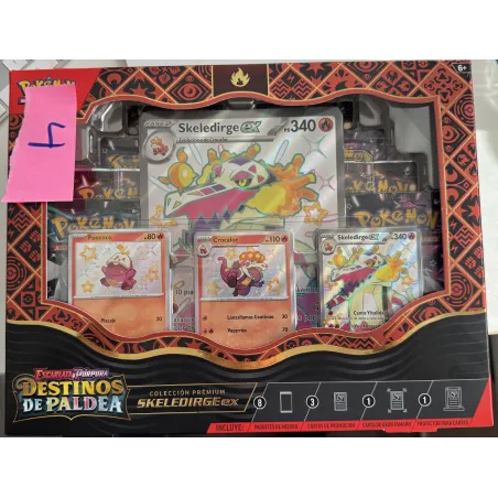 POKEMON PREMIUM COLLECTION ASSORT SV4.5 SKELEDIRGEeX ESCARLATA Y PÚRPURA DESTINOS PALDEA JCC POKEMON JOGO DE CARTAS EM ESPANHOL 