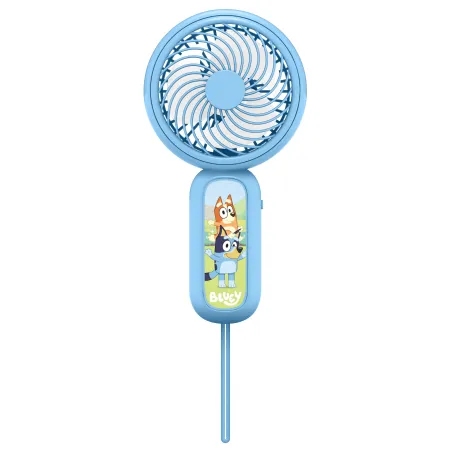 BLUEY MINI HANDHELD FAN WITH RECHARGEABLE BATTERY, PALE BLUE - The Shop Gamer