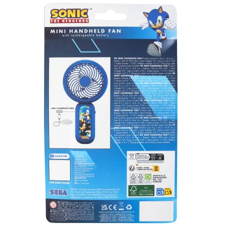 BLUEY MINI HANDHELD FAN WITH RECHARGEABLE BATTERY, PALE BLUE - The Shop Gamer