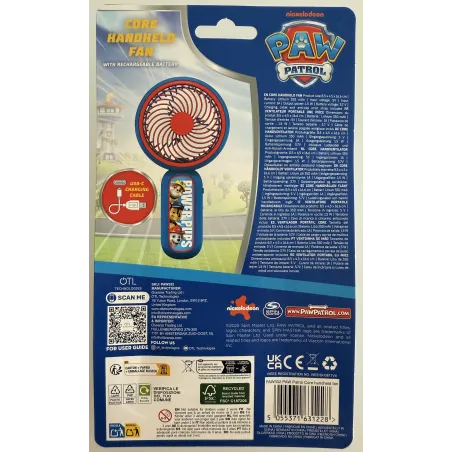 PAW PATROL HANDHELD MINI FAN WITH RECHARGEABLE BATTERY, BLUE AND RED - The Shop Gamer