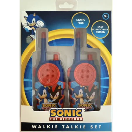 SET WALKIE TALKIES SONIC THE HEDGEHOG, INTERCOMUNICANTI A PILE (NON INCLUSE), BLU E ROSSI - The Shop Gamer
