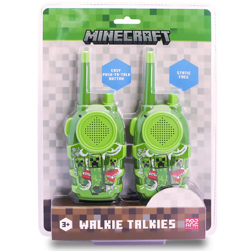 CONJUNTO DE WALKIE TALKIES MINECRAFT, INTERCOMUNICADORES A PILHAS, COR VERDE - The Shop Gamer