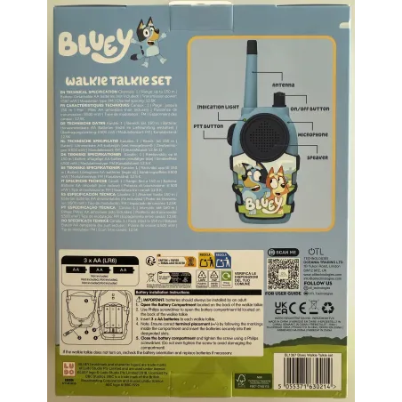 WALKIE TALKIES SET BLUEY, BATTERIEBETRIEBENE FUNKGERÄTE, BATTERIEN NICHT ENTHALTEN, HELLBLAU - The Shop Gamer