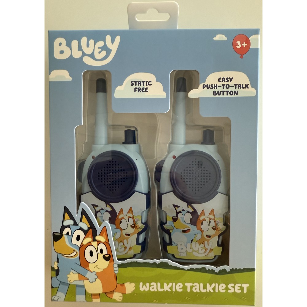 CONJUNTO DE WALKIE TALKIES BLUEY INTERCOMUNICADORES A PILAS (NO INCLUIDAS) COLOR AZUL PÁLIDO