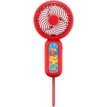 MINI-HANDVENTILATOR POKEMON PIKACHU CHARMANDER SQUIRTLE BULBASUR MET OPLAADBARE BATTERIJ, ROOD - The Shop Gamer