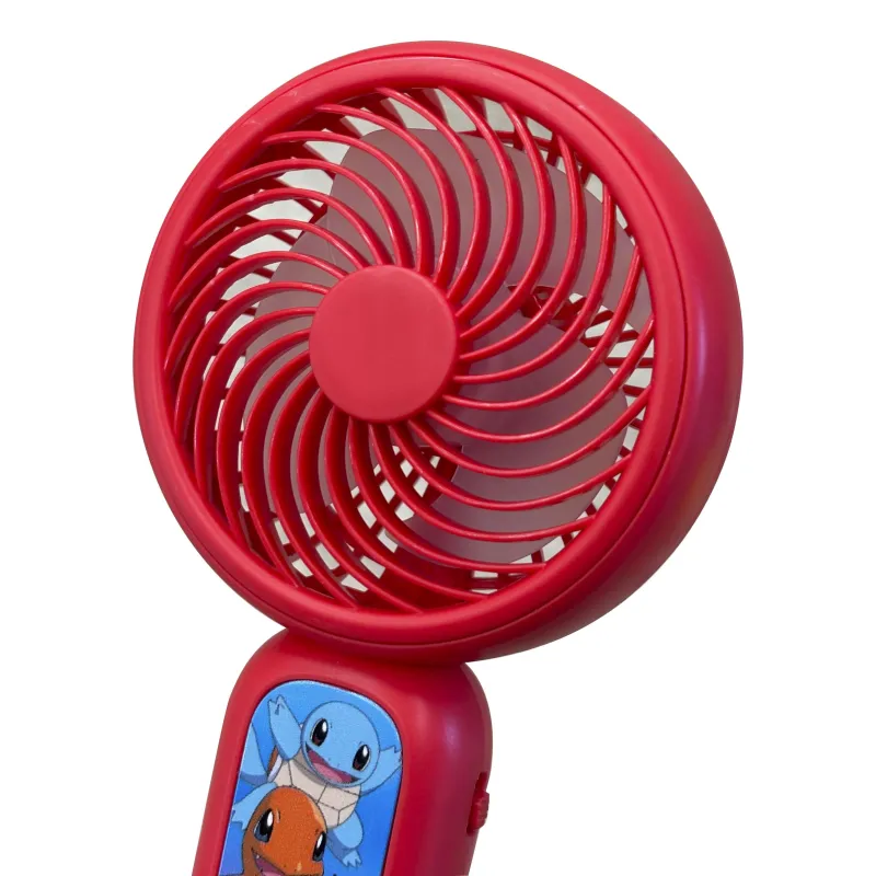 MINI HANDHELD FAN POKEMON PIKACHU CHARMANDER SQUIRTLE BULBASUR WITH RECHARGEABLE BATTERY, RED - The Shop Gamer