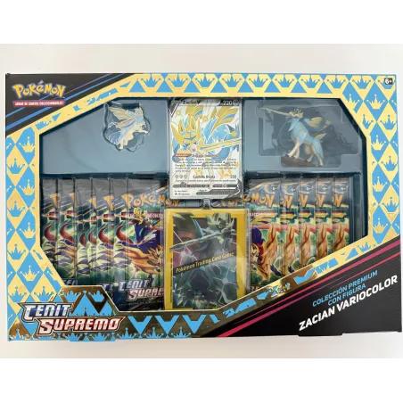POKEMON SHINY ZACIAN BOX 12.5 CENIT SUPREMO PREMIUMCOLLECTIE MET FIGUUR ZACIAN VARIOCOLOR, POKEMON SPAANS KAARTSPEL - The Shop G