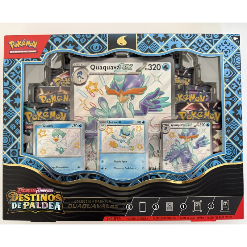 POKEMON PREMIUM COLLECTION ASSORT SV4.5 QUAQUAVALeX ESCARLATA Y PÚRPURA DESTINOS PALDEA JCC POKEMON spagnolo gioco di carte - Th
