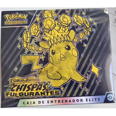 POKEMON CAJA ENTRENADOR ELITE CHISPAS FULGURAN ESCARLATA Y PÚRPURA CHISPAS FULGURANTES SV8 JCC POKEMON ESPAÑOL JUEGO DE CARTAS