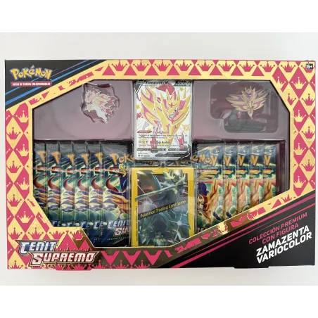 POKEMON SHINY ZAMAZENTA BOX 12.5 CENIT SUPREMO PREMIUMCOLLECTIE MET ZAMAZENTA-FIGUUR, POKÉMON TCG SPAANS - The Shop Gamer