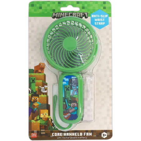 MINI-HANDVENTILATOR MINECRAFT MET OPLAADBARE BATTERIJ, GROEN - The Shop Gamer