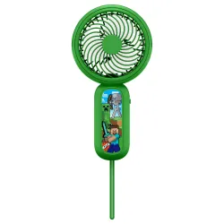 MINECRAFT MINI HANDHELD FAN WITH RECHARGEABLE BATTERY, GREEN - The Shop Gamer