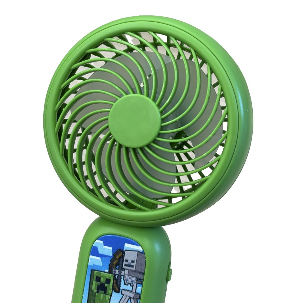 MINI VENTILADOR DE MANO MINECRAFT CON BATERÍA RECARGABLE COLOR VERDE